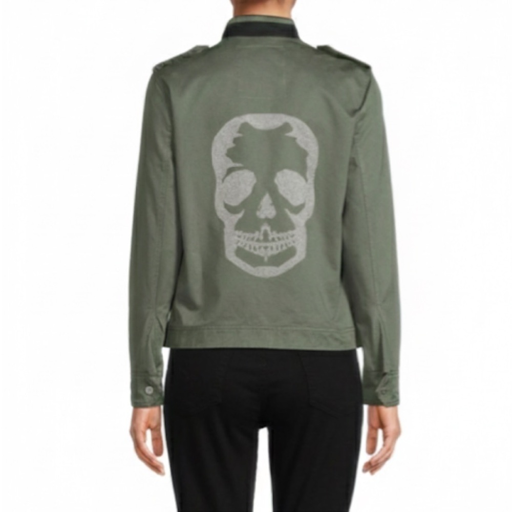 ZADIG & VOLTAIRE “Kavy”
Embellished Skull Military Jacket Extra Small New!